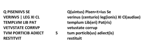Quintus Pisenius, tekst